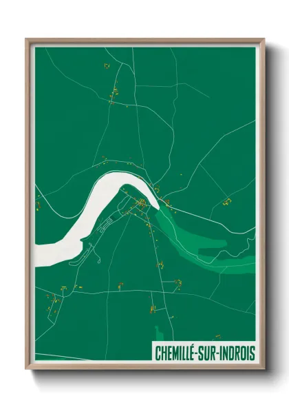 Une affiche de carte sur Chemillé-sur-Indrois