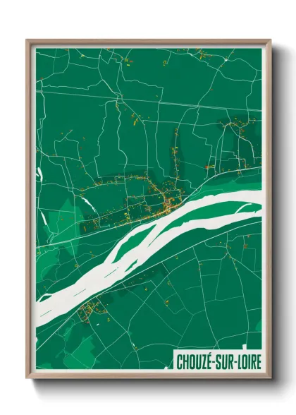 Une affiche de carte sur Chouzé-sur-Loire