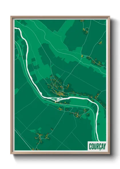 Une affiche de carte sur Courçay