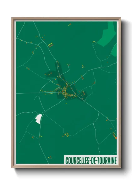 Une affiche de carte sur Courcelles-de-Touraine