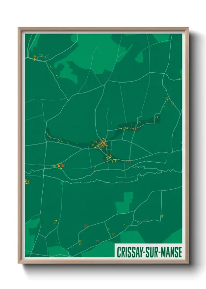 Une affiche de carte sur Crissay-sur-Manse