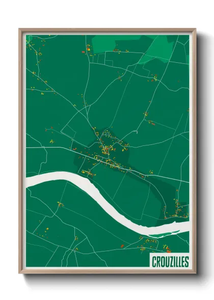 Une affiche de carte sur Crouzilles