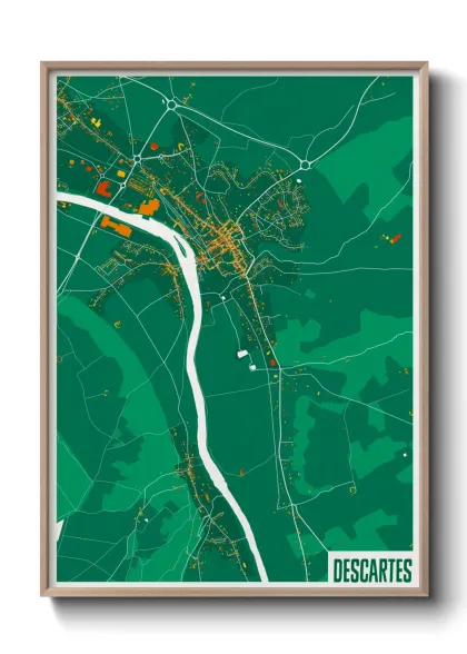 Une affiche de carte sur Descartes