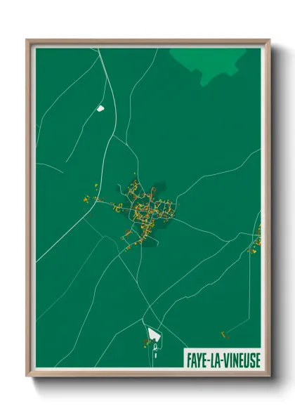 Une affiche de carte sur Faye-la-Vineuse