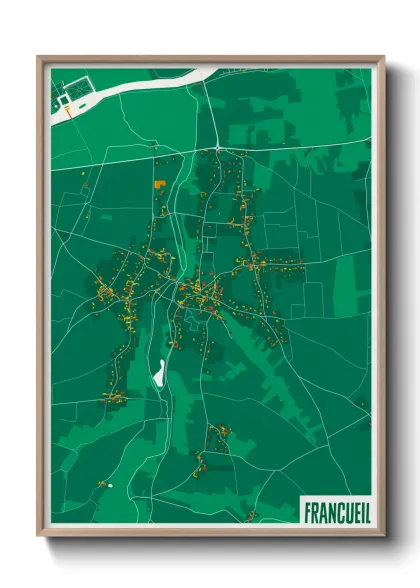 Une affiche de carte sur Francueil