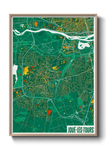 Une affiche de carte sur Joué-lès-Tours