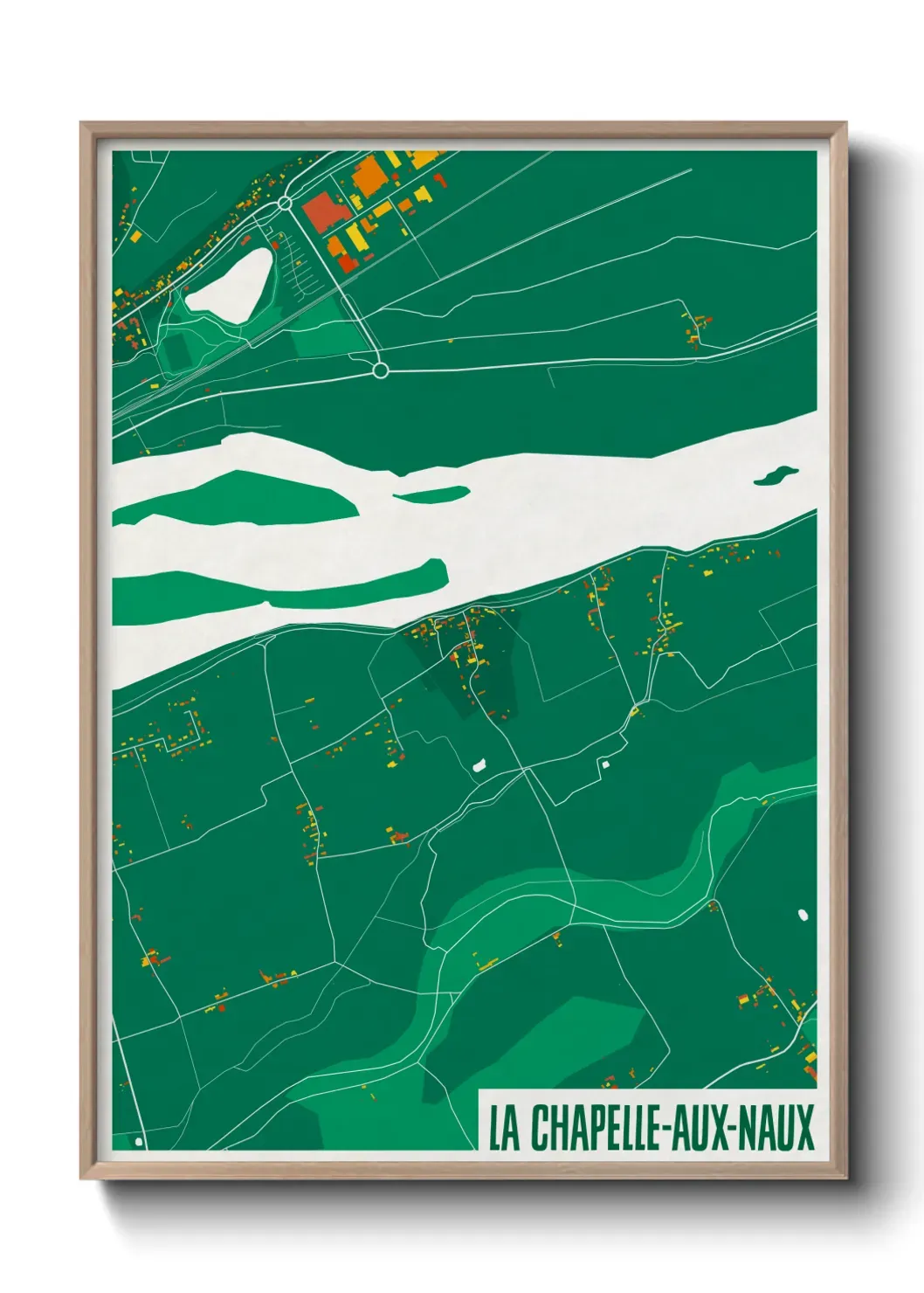 Un poster carte La Chapelle-aux-Naux