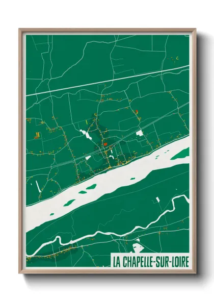Une affiche de carte sur La Chapelle-sur-Loire