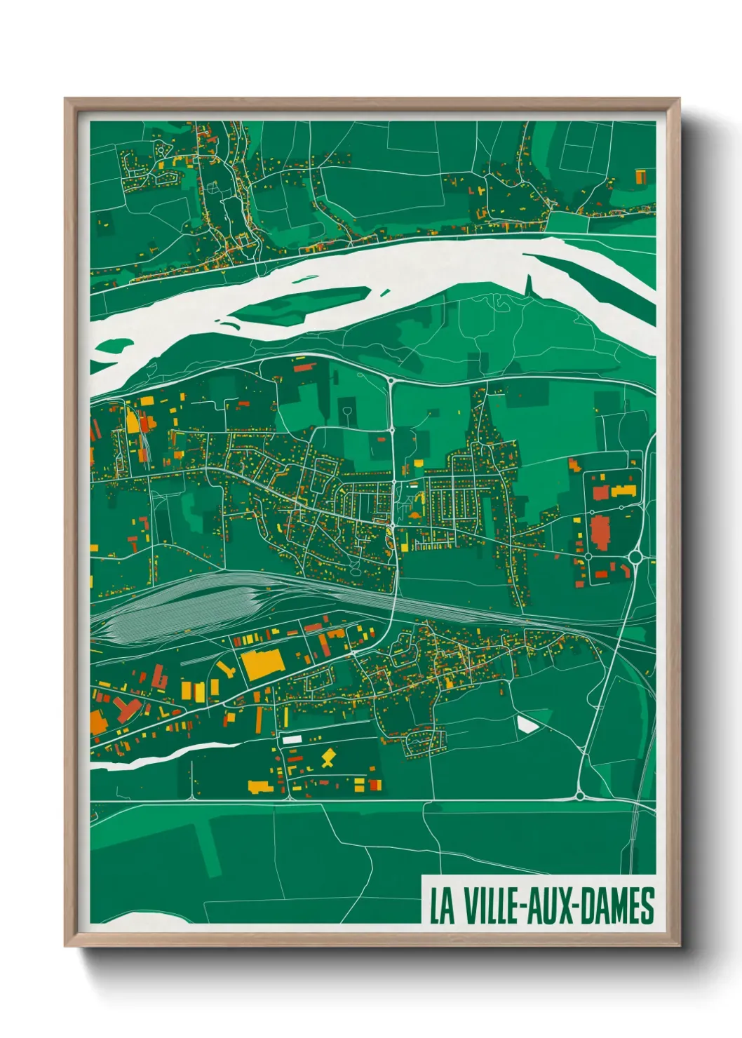 Un poster carte La Ville-aux-Dames