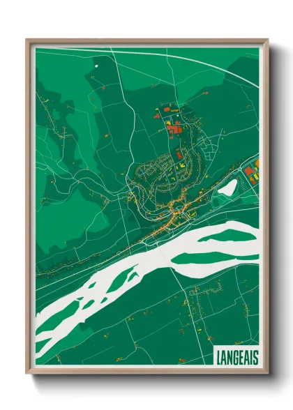 Une affiche de carte sur Langeais