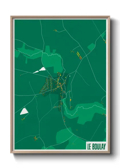 Une affiche de carte sur Le Boulay