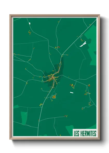 Une affiche de carte sur Les Hermites
