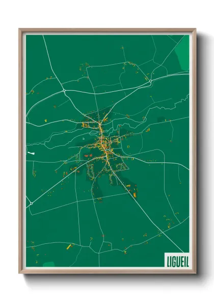 Une affiche de carte sur Ligueil