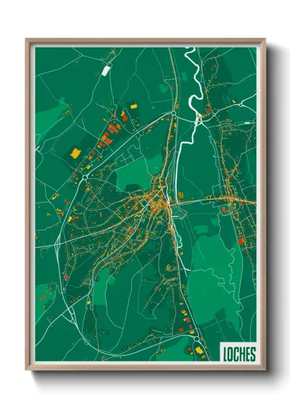 Une affiche de carte sur Loches
