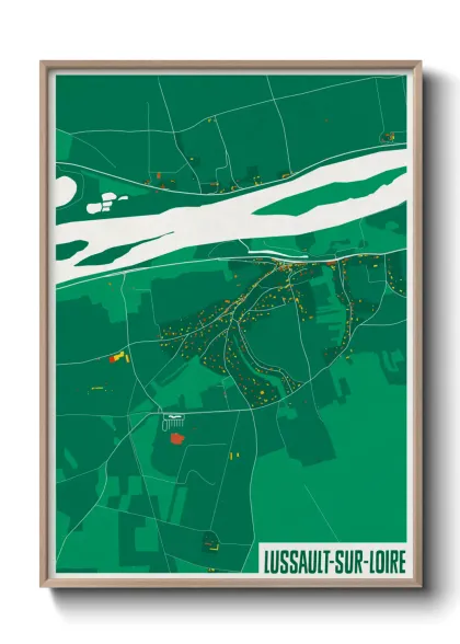 Une affiche de carte sur Lussault-sur-Loire