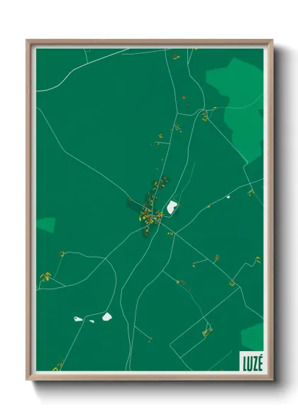 Une affiche de carte sur Luzé