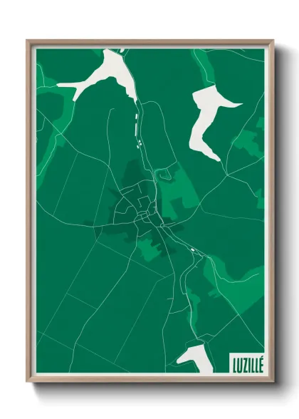 Une affiche de carte sur Luzillé