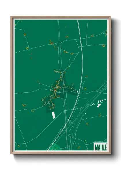 Une affiche de carte sur Maillé