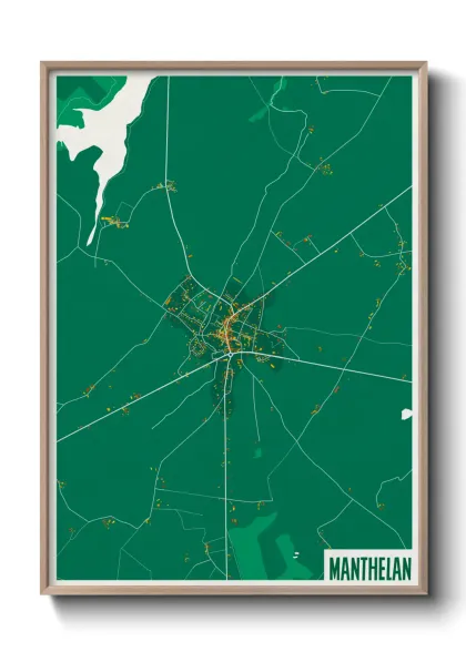 Une affiche de carte sur Manthelan