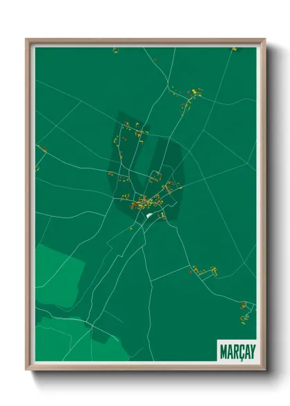 Une affiche de carte sur Marçay