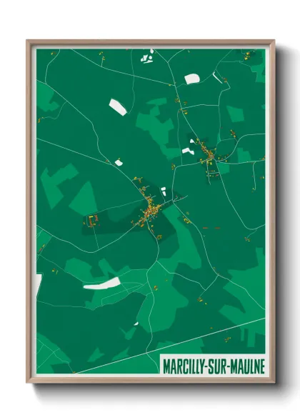 Une affiche de carte sur Marcilly-sur-Maulne