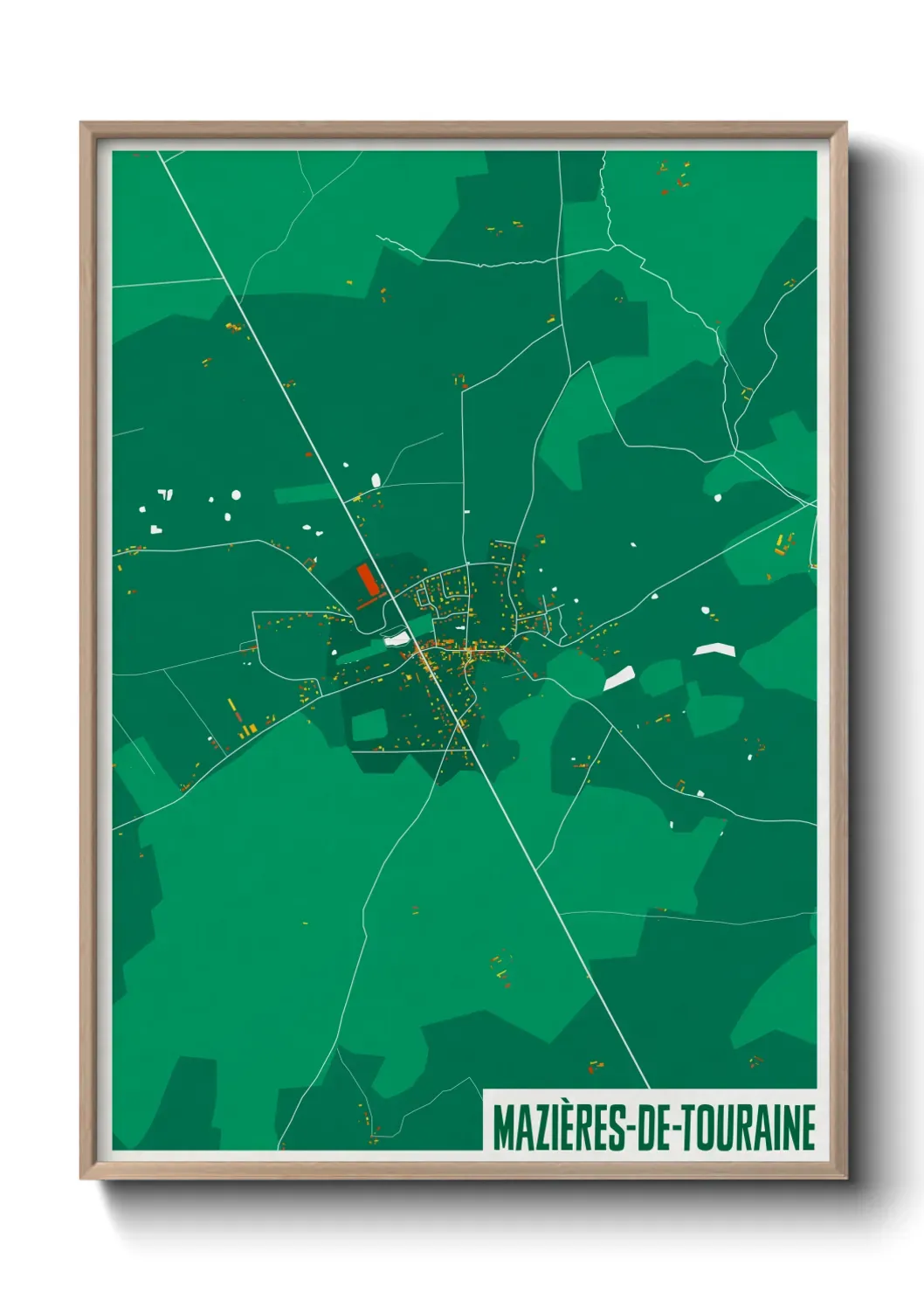 Un poster carte Mazières-de-Touraine