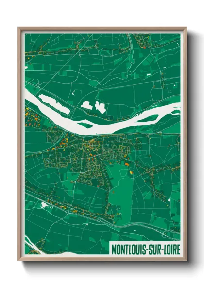 Une affiche de carte sur Montlouis-sur-Loire