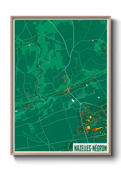 Une affiche de carte sur Nazelles-Négron