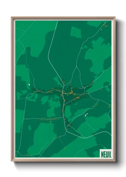 Une affiche de carte sur Neuil