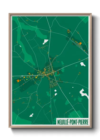Une affiche de carte sur Neuillé-Pont-Pierre