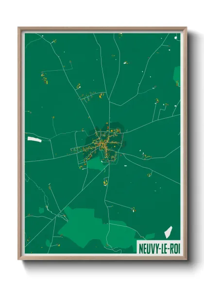 Une affiche de carte sur Neuvy-le-Roi