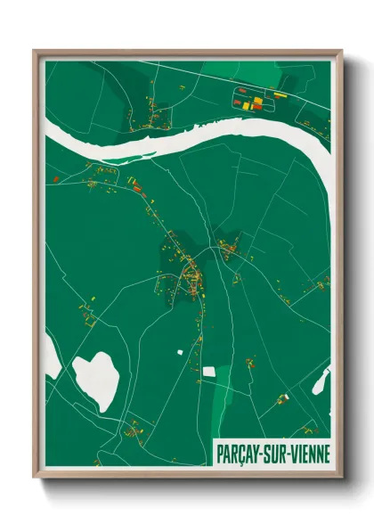Une affiche de carte sur Parçay-sur-Vienne