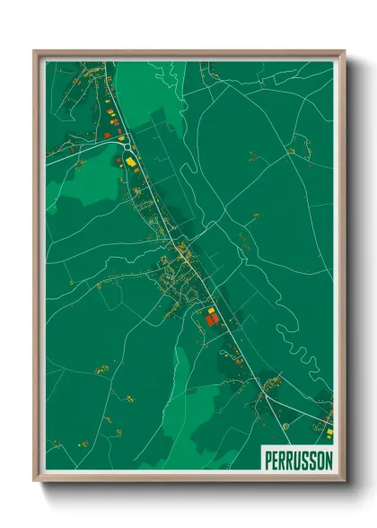 Une affiche de carte sur Perrusson