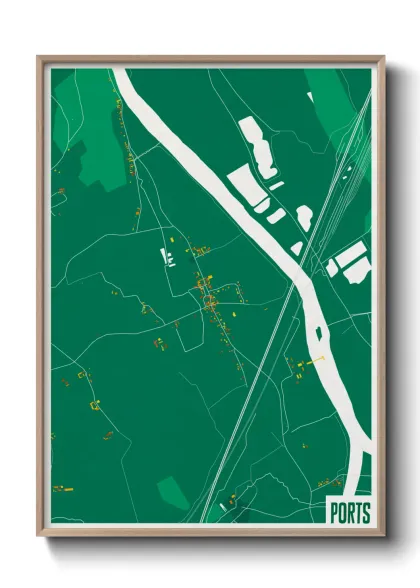 Une affiche de carte sur Ports