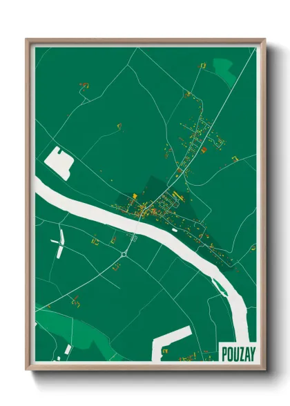 Une affiche de carte sur Pouzay