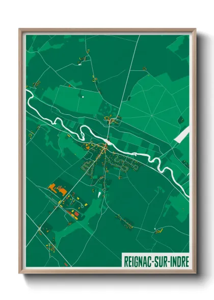 Une affiche de carte sur Reignac-sur-Indre