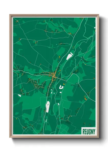 Une affiche de carte sur Reugny