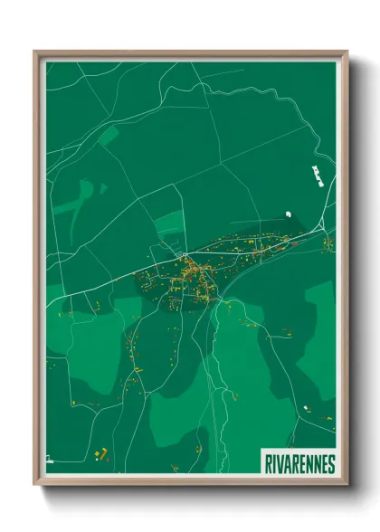 Une affiche de carte sur Rivarennes