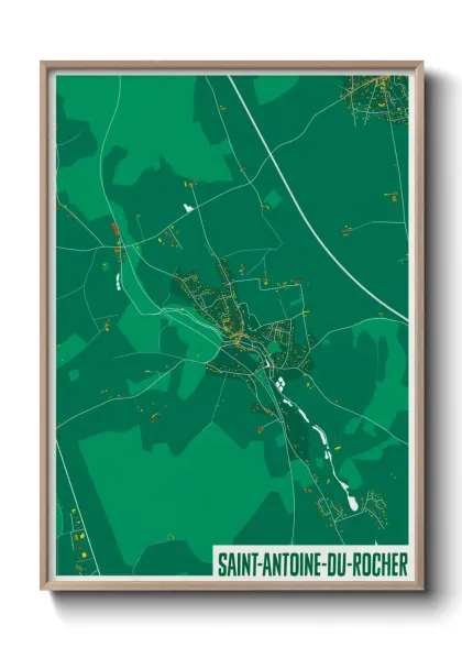 Une affiche de carte sur Saint-Antoine-du-Rocher