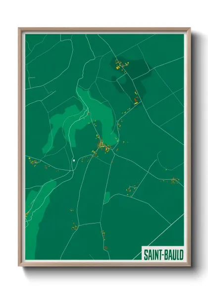 Une affiche de carte sur Saint-Bauld