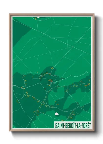 Une affiche de carte sur Saint-Benoît-la-Forêt
