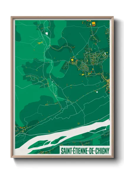 Une affiche de carte sur Saint-Étienne-de-Chigny