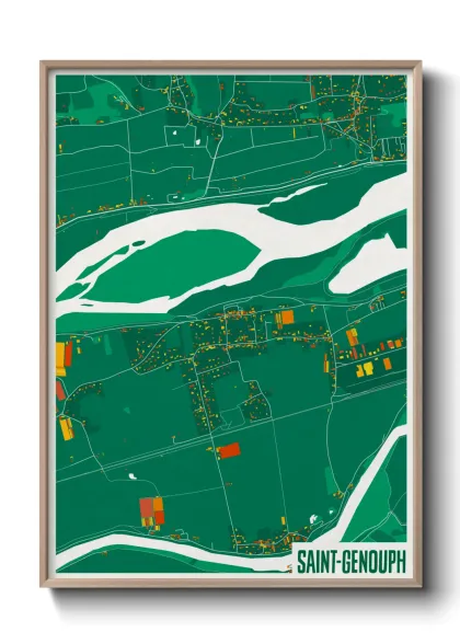 Une affiche de carte sur Saint-Genouph