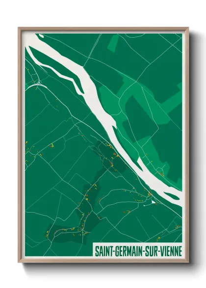 Une affiche de carte sur Saint-Germain-sur-Vienne