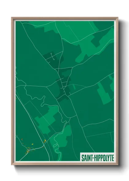 Une affiche de carte sur Saint-Hippolyte