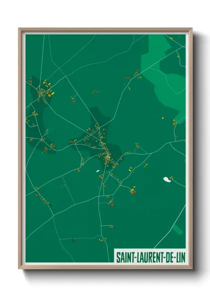 Une affiche de carte sur Saint-Laurent-de-Lin