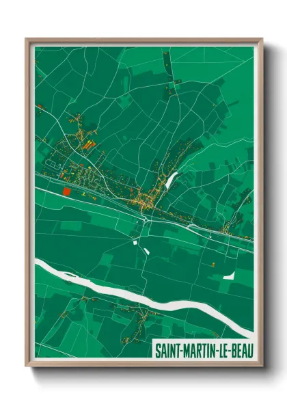 Une affiche de carte sur Saint-Martin-le-Beau