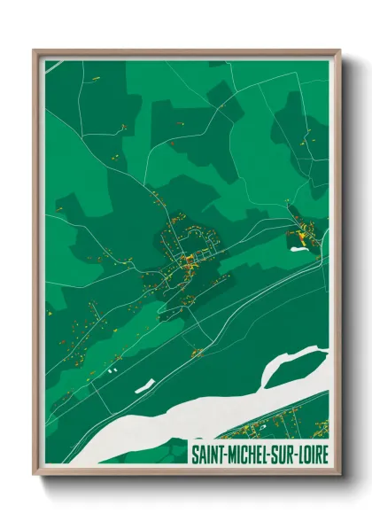 Une affiche de carte sur Saint-Michel-sur-Loire