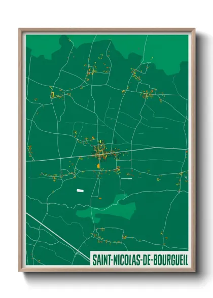 Une affiche de carte sur Saint-Nicolas-de-Bourgueil