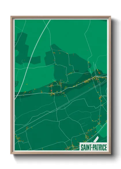 Une affiche de carte sur Saint-Patrice